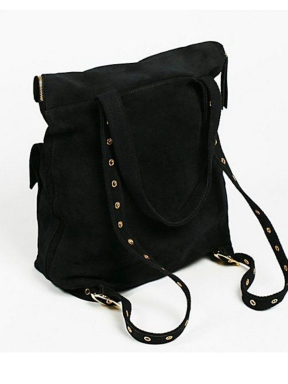 Free People Mahogany Suede Leather Backpack